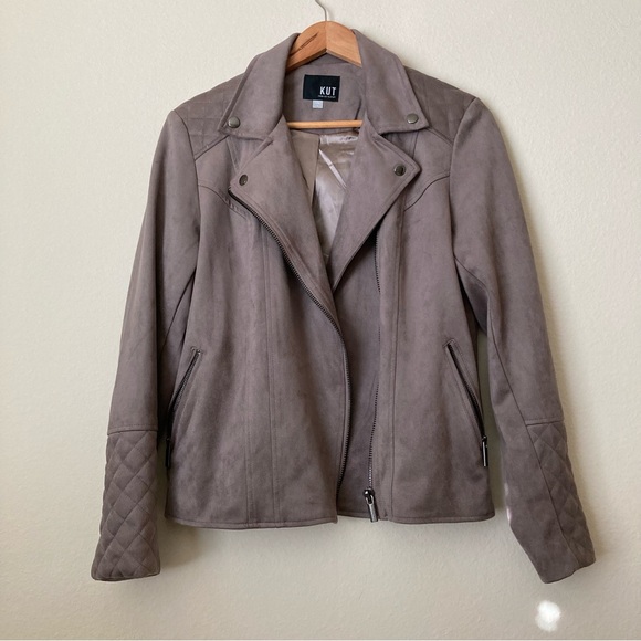 Kut from the Kloth Tan Faux Suede Moto Jacket - Picture 5 of 10